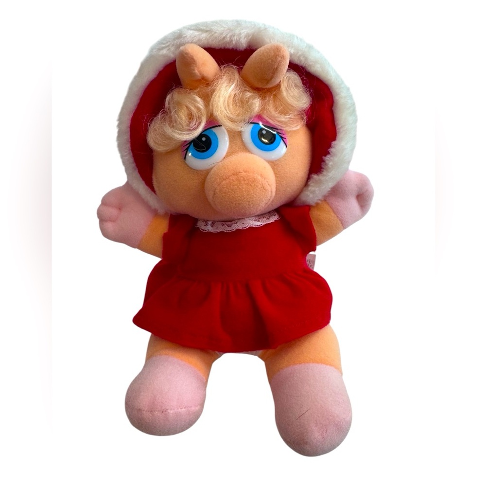 1987 McDonald's Muppet Babies Miss Piggy Plush Doll with Real Hair